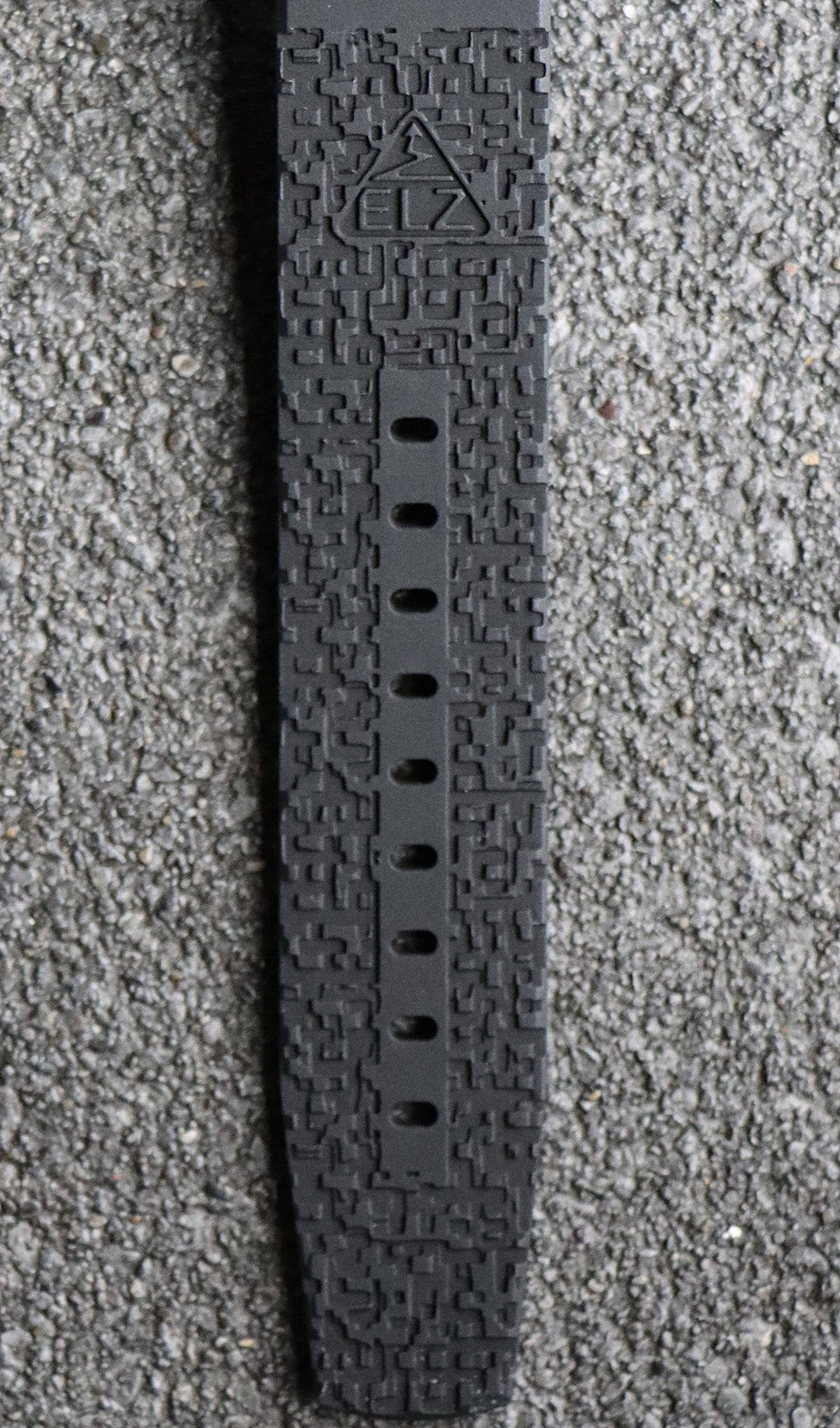 22mm black rubber strap - Green Printing