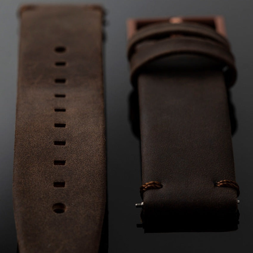 Brown Calfskin (Leather) Strap // Bronze buckle